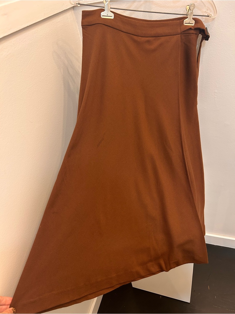 RW&CO Chestnut Brown A-Line Wrap Skirt - Picture 3 of 6